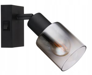 Spotlight GLOBO HUBERTUS, 1xE14, 40W, 230V, with switch, matt black finish, 7x16x14cm 1