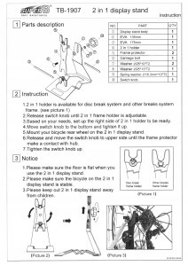 Stojak rowerowy na tylne koło SUPER-B dwustronny regulowany 7