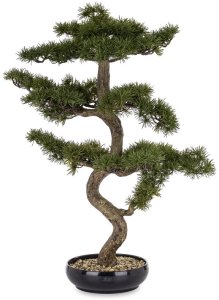 Sztuczne Drzewko Bonsai w Doniczce zielone Dekoracja  86cm x 67cm x 44cm 1