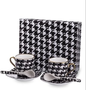 Zestaw Espresso Filiżanki z łyżeczkami komplet 2+2 dekoracja W kartoniku Na Prezent 1