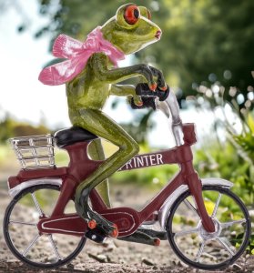 Figurka dekoracyjna Żaba Lubię Rower i Ciebie 6