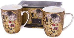 Dwa eleganckie Kubki porcelanowe Pocałunek The Kiss w Kartoniku na Prezent 1