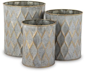 Metalowe Osłonki srebrne 3-sztuki KOMPLET elegancka Dekoracja do Wnętrz 1