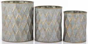 Metalowe Osłonki srebrne 3-sztuki KOMPLET elegancka Dekoracja do Wnętrz 2