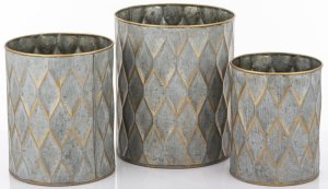 Metalowe Osłonki srebrne 3-sztuki KOMPLET elegancka Dekoracja do Wnętrz 3