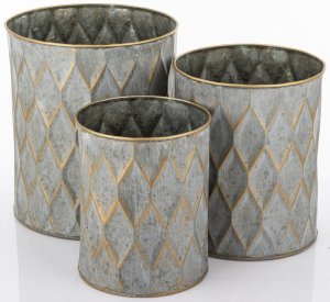 Metalowe Osłonki srebrne 3-sztuki KOMPLET elegancka Dekoracja do Wnętrz 4