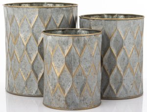 Metalowe Osłonki srebrne 3-sztuki KOMPLET elegancka Dekoracja do Wnętrz 6