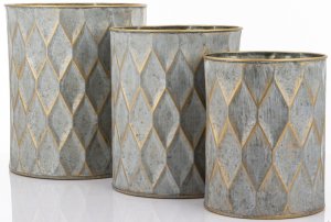 Metalowe Osłonki srebrne 3-sztuki KOMPLET elegancka Dekoracja do Wnętrz 7