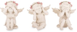 Figurka Aniołek Aniołki Kolekcja Vivien zestaw trzech dekoracji do Wnętrz 1