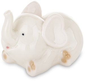 Mini Figurka Słonik porcelana biały Dekoracja do Salonu  4,5cm x 7,5cm x 5,5cm 1