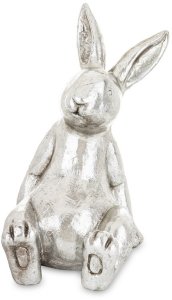 Srebrna Figurka Siedzącego Królika Dekoracja Ozdoba Wiosenna Wielkanoc 1