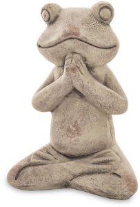 Figurka Żaba Joga medytacja cementowa Szara 19cm x 14cm x 10cm 1