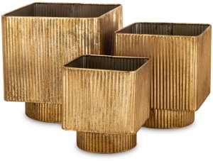 Metalowe kwadratowe Osłonki Złote 3-sztuki KOMPLET elegancka Dekoracja do Wnętrz 1