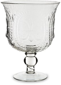 Świecznik szklany na nóżce przeźroczysty Elegancki 22cm x 17cm x 17cm 1