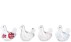 Mini Figurki świąteczne Ptaszki Na Prezent  4cm x 3,5cm x 5cm 1