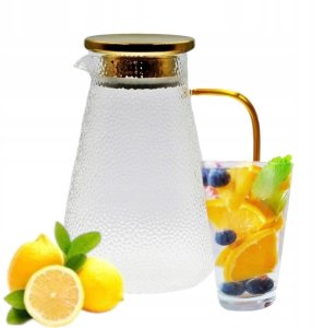 DZBANEK SZKLANY DO WODY SOKU LEMONIADY HERBATY KAWY HOT 1.3L 1