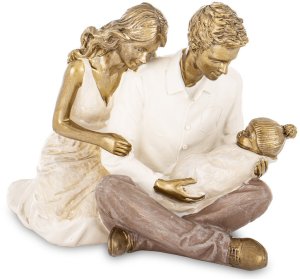 Figurka Rodzina Rodzice oraz Niemowlę Złota Ozdoba 11,5cm x 15,5cm x 9cm 1