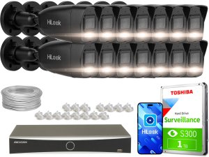 Zestaw do monitoringu 14x IPCAM-B4-30DL DS-7616NXI-K2/16P(D) Black 4Mpx Hybrid Light 20m/30m MD 2.0 HiLook Hikvision 1
