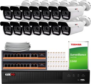 Zestaw do monitoringu KEEYO 14x LV-V-IP8M5AF-DL 8Mpx, motozoom 1