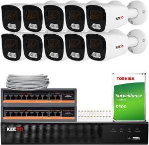Zestaw do monitoringu KEEYO 10x LV-V-IP5M25TF-DL 5Mpx, hybrydowe doświetlenie IR/LED 1