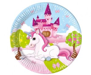 Talerzyki pap. "Unicorn", next generation, 20 cm, 8 szt. (plastik-free) GoDan 1
