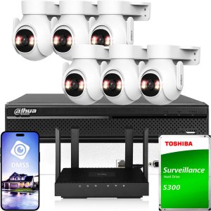 Zestaw do monitoringu WiFi 6x WiFi P5B-PV 5Mpx IR 30m Dahua 1