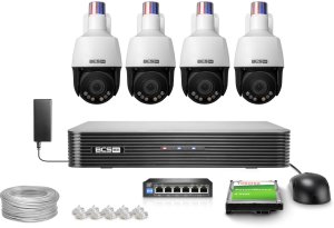 Zestaw monitoring firmy domu 4x  BCS-B-SIP154SR5L1(2.0) 5 Mpx IR 50 m Motozoom Aktywna ochrona 1