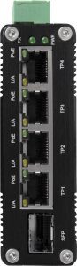 4 portowy przemysłowy switch PoE na szynę DIN BCS-ISP04G01G 1