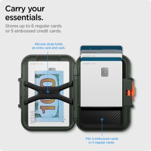 SPIGEN LOCK FIT MAGSAFE UNIVERSAL MAGNETIC CARD HOLDER MILITARY GREEN 15
