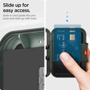 SPIGEN LOCK FIT MAGSAFE UNIVERSAL MAGNETIC CARD HOLDER MILITARY GREEN 16