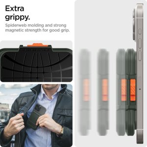 SPIGEN LOCK FIT MAGSAFE UNIVERSAL MAGNETIC CARD HOLDER MILITARY GREEN 19