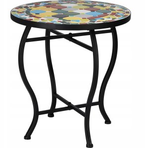 Stolik kawowy na taras z mozaiką, Ø 38 cm 2