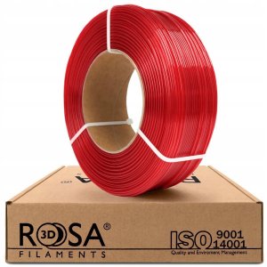 ROSA3D 3D plastikas PET-G raudonas skaidrus 1.75mm 1kg refill pakuotė Rosa3D 2