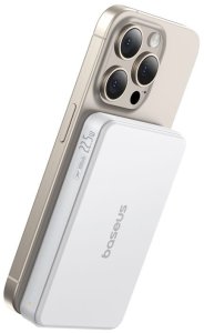 Powerbank Baseus Airpow II 10000mAh Qi2 z MagSafe 22,5W z kablem Baseus Simple Series USB-C - USB-C 20V/3A (30cm) - biały 6