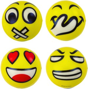 LeanToys Piłka Do Odbijania Ugniatania Piankowa Piłeczka Emotikona 6cm 3