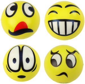 LeanToys Piłka Do Odbijania Ugniatania Piankowa Piłeczka Emotikona 6cm 4