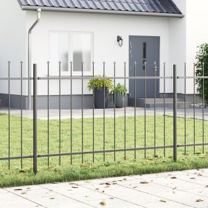 vidaXL Ogrodzenie Ogrodowe Zestaw 7 Szare Stal Malowana Proszkowo 1