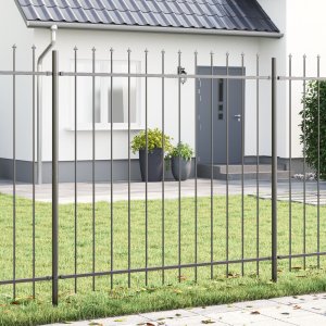 Ogrodzenie vidaXL Zestaw 8 Szary Stal proszkowana 170 x 3.4 x 200 cm 1
