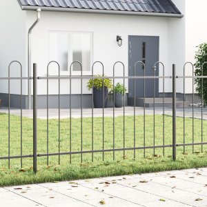 vidaXL Ogrodzenie ogrodowe Zestaw 8 Szary Metal 170 x 3.4 x 130 cm 1