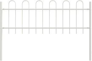 vidaXL Ogrodzenie Ogrodowe Zestaw 8 Białe Metalowe 170 x 3.4 x 110 cm 4