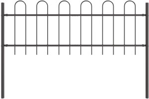 vidaXL Ogrodzenie do ogrodu Zestaw 9 Szary Stal 170 x 3.4 x 110 cm 4