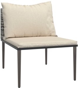 vidaXL 3-cz. zestaw wypoczynkowy do ogrodu, poduszki, szary rattan PE 5