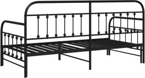 vidaXL Łóżka i stelaże łóżkowe Czarny Metal 107 x 203 cm 1