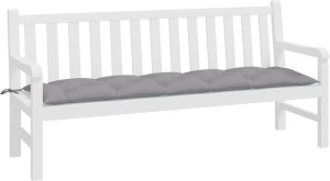 vidaXL Poduszka na ławkę ogrodową, szara, 180x50x7 cm, tkanina 3