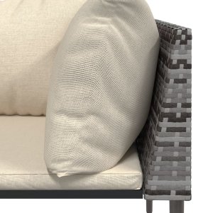 vidaXL vidaXL Narożne moduły sofy z poduszkami, 2 szt., szare, polirattan 5