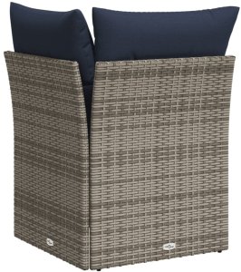 vidaXL Narożny moduł sofy z poduszkami, szary, polirattan 6