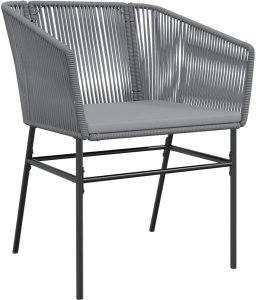 vidaXL 9-częściowy zestaw ogrodowy z poduszkami szary polirattan szkło 4