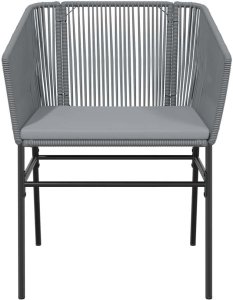 vidaXL 9-częściowy zestaw ogrodowy z poduszkami szary polirattan szkło 5