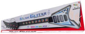 LeanToys Gitara Elektryczna Dla Dzieci Światła Melodie Biała 3
