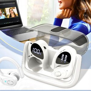 Sportowe Słuchawki Bezprzewodowe Bluetooth 5.3 Dokanałowe Powerbank 950mAh 5